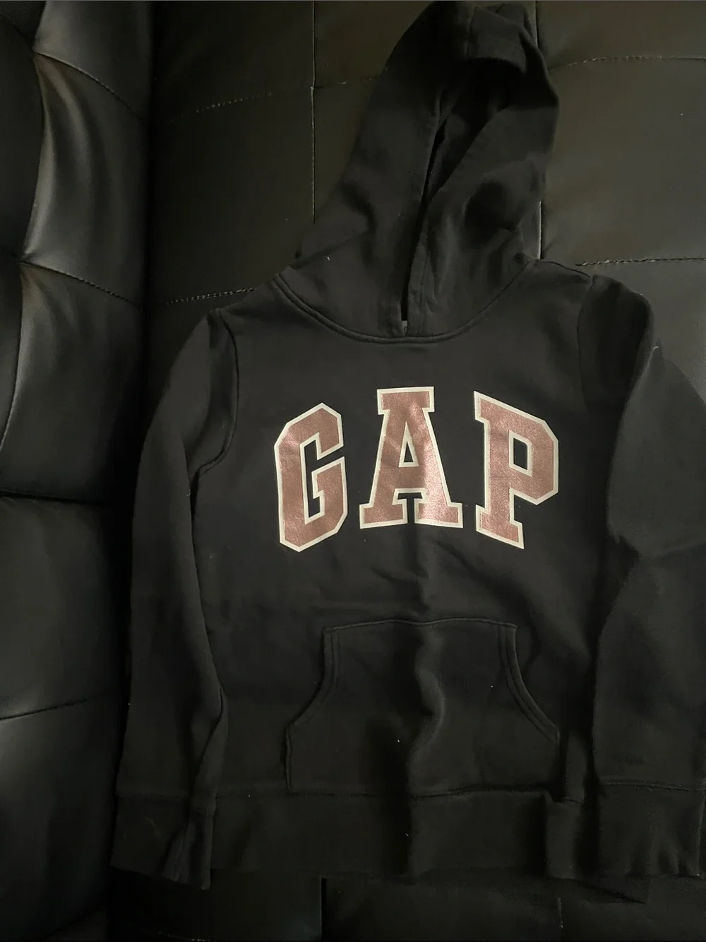 GAP Black Hoodie with Maroon Logo